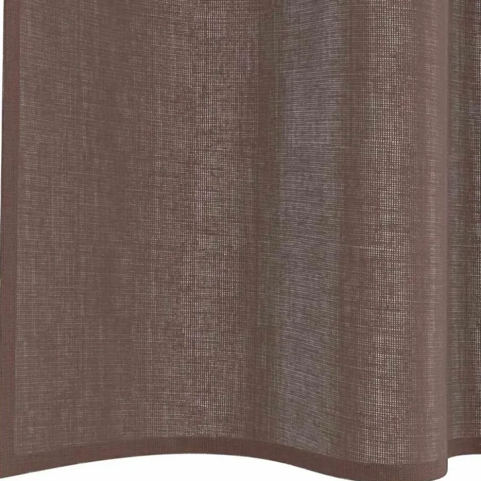 vidaXL Gordijnen van voile met roedezakken - Bruin - 140x260 cm - Stof - 2 Stuks