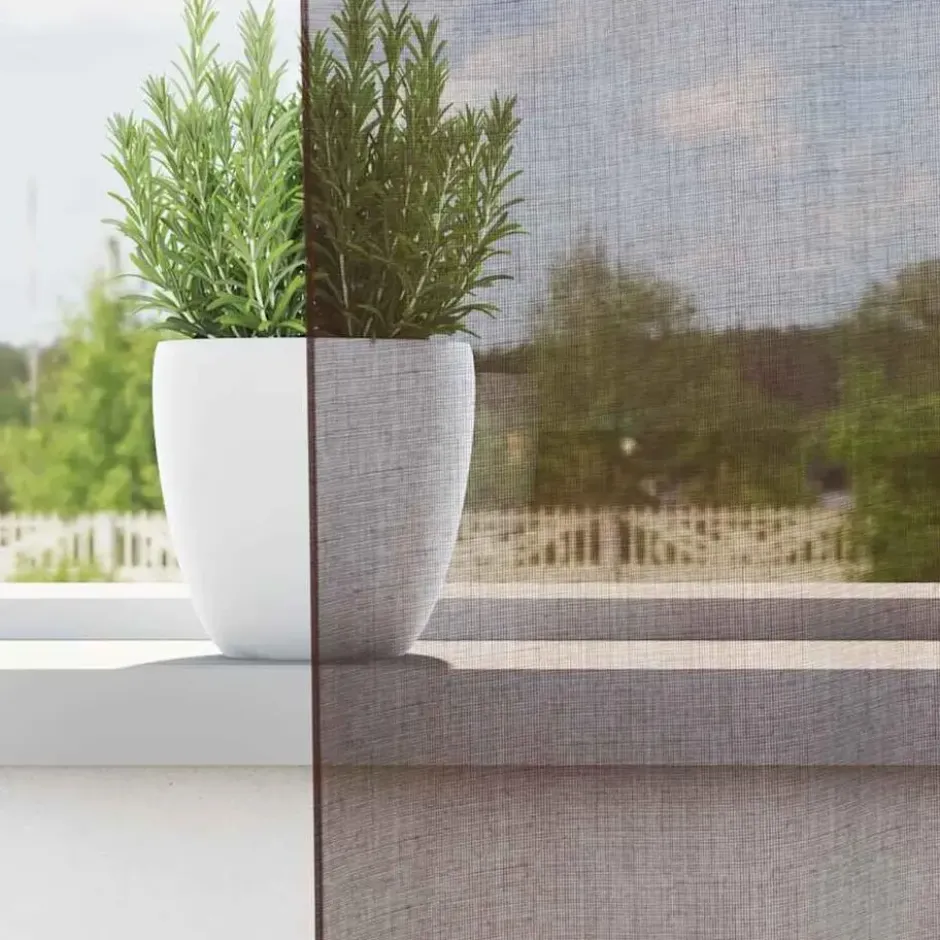 vidaXL Gordijnen van voile met roedezakken - Bruin - 140x260 cm - Stof - 2 Stuks