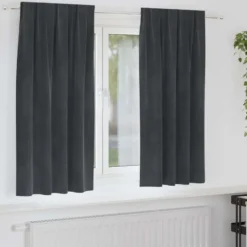 vidaXL Gordijnen - Verduisterend - Lichtgrijs - 140x175 cm - Fluweel - 2 Stuks