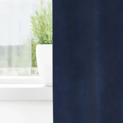 vidaXL Gordijnen - Verduisterend - Donkerblauw - 140x225 cm - Fluweel - 2 Stuks