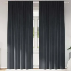 vidaXL Gordijnen - Verduisterend - Donkergrijs - 140x225 cm - Fluweel - 2 Stuks