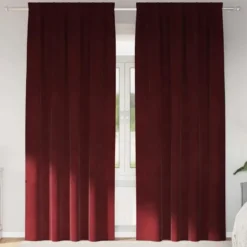 vidaXL Gordijnen - Verduisterend - Wijnrood - 140x260 cm - Fluweel - 2 Stuks