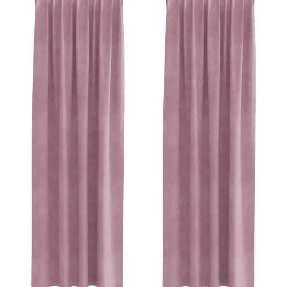 vidaXL Gordijnen - Verduisterend - Donkerroze - 140x260 cm - Fluweel - 2 Stuks