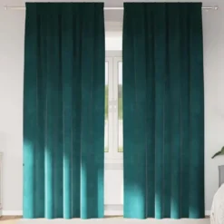 vidaXL Gordijnen - Verduisterend - 140x245 cm - Donkergroen - Fluweel - 2 Stuks