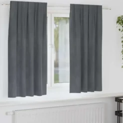 vidaXL Gordijnen - Verduisterend - Lichtgrijs Fluweel - 140x175 cm - 2 St.