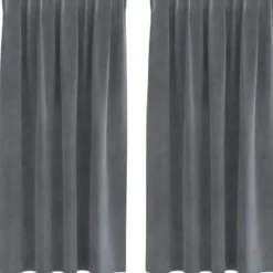 vidaXL Gordijnen - Verduisterend - Lichtgrijs Fluweel - 140x175 cm - 2 St.