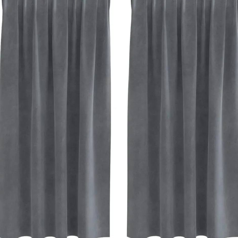 vidaXL Gordijnen - Verduisterend - Lichtgrijs Fluweel - 140x175 cm - 2 St.