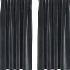 vidaXL Gordijnen - Verduisterend - Donkergrijs - 140x175 cm - Fluweel - 2 Stuks
