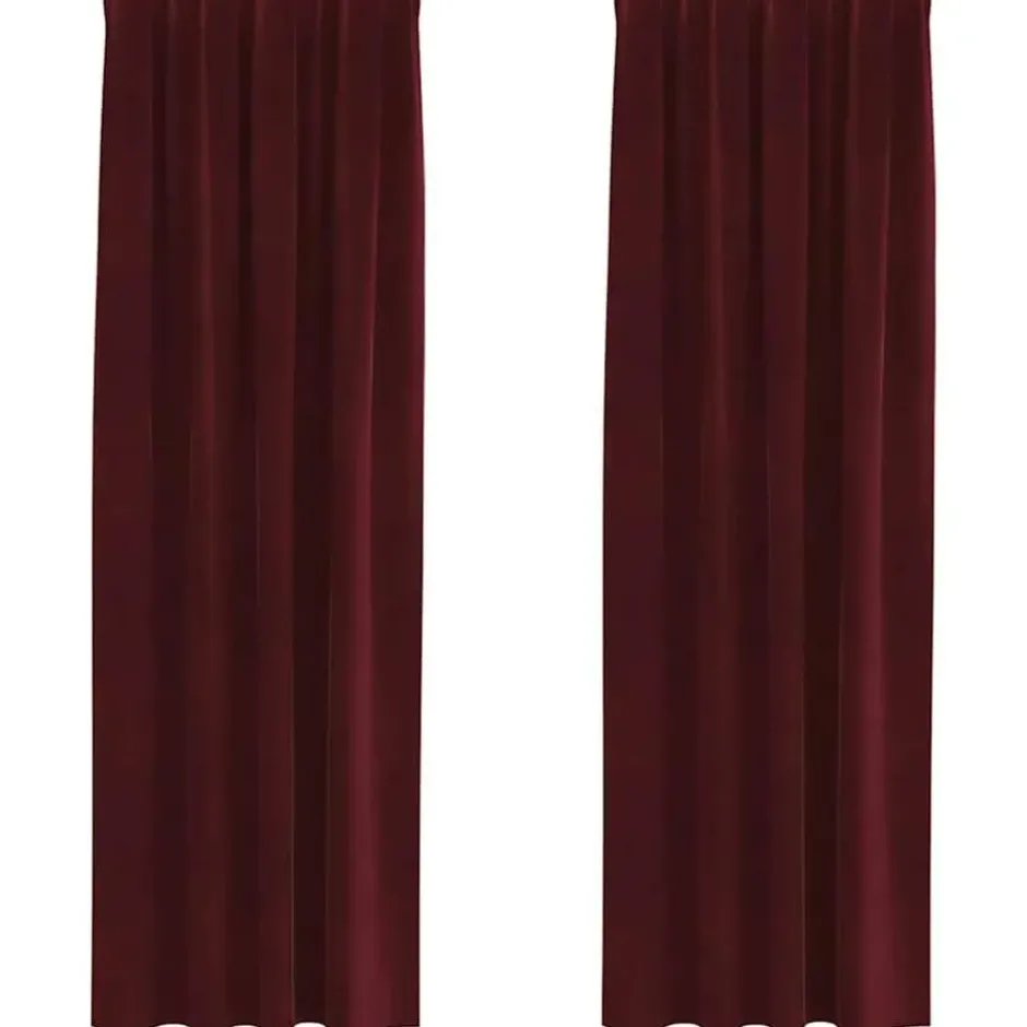 vidaXL Gordijnen - Verduisterend - Wijnrood - 140x245 cm - Fluweel - 2 Stuks