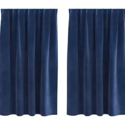 vidaXL Gordijnen - Verduisterend - Donkerblauw - 140x175 cm - Fluweel - 2 Stuks