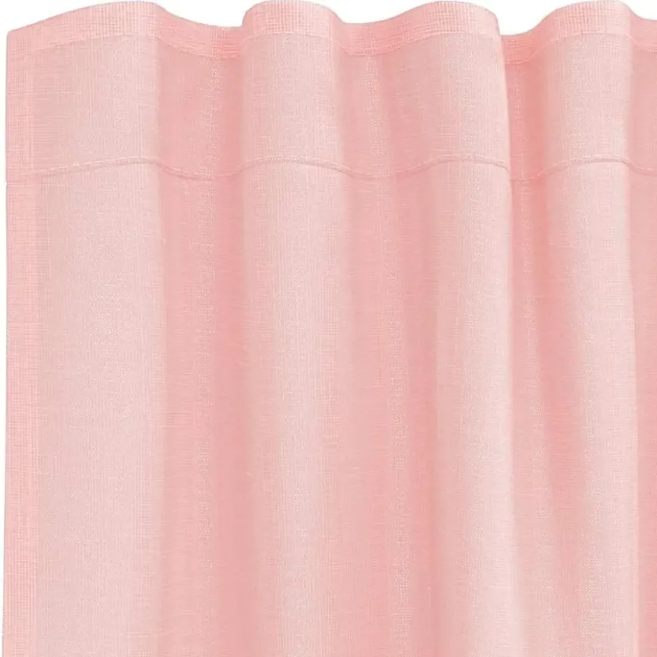 vidaXL - Gordijnen voile met roedezakken 2 st roze vitrage pure gordijn