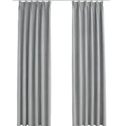 vidaXL - Gordijn - Grijs - Stof - 140 x 225 cm - 2 stuks