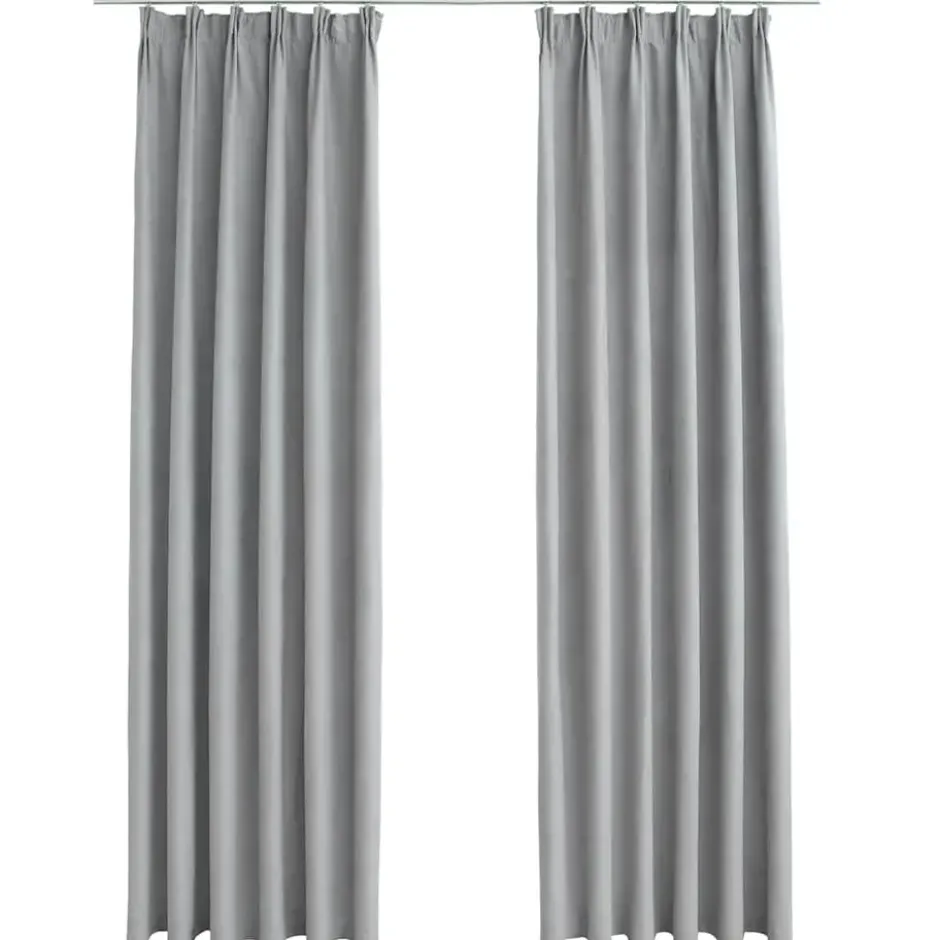 vidaXL - Gordijn - Grijs - Stof - 140 x 225 cm - 2 stuks