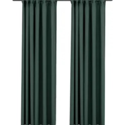 vidaXL - Gordijn - Groen - Stof - 140 x 245 cm - 2 stuks
