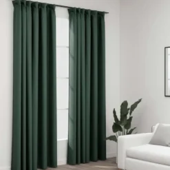vidaXL - Gordijn - Groen - Stof - 140 x 245 cm - 2 stuks