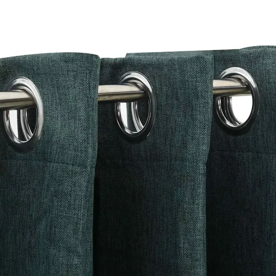 vidaXL - Gordijn - Groen - Stof - 140 x 245 cm - 2 stuks