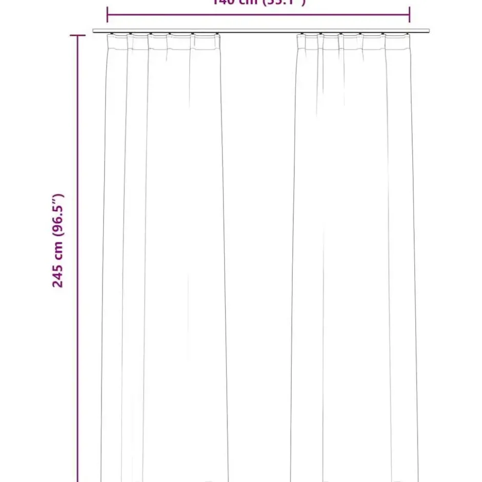 vidaXL - Gordijn - Roze - Fluweel - 140 x 245 cm - 2 stuks