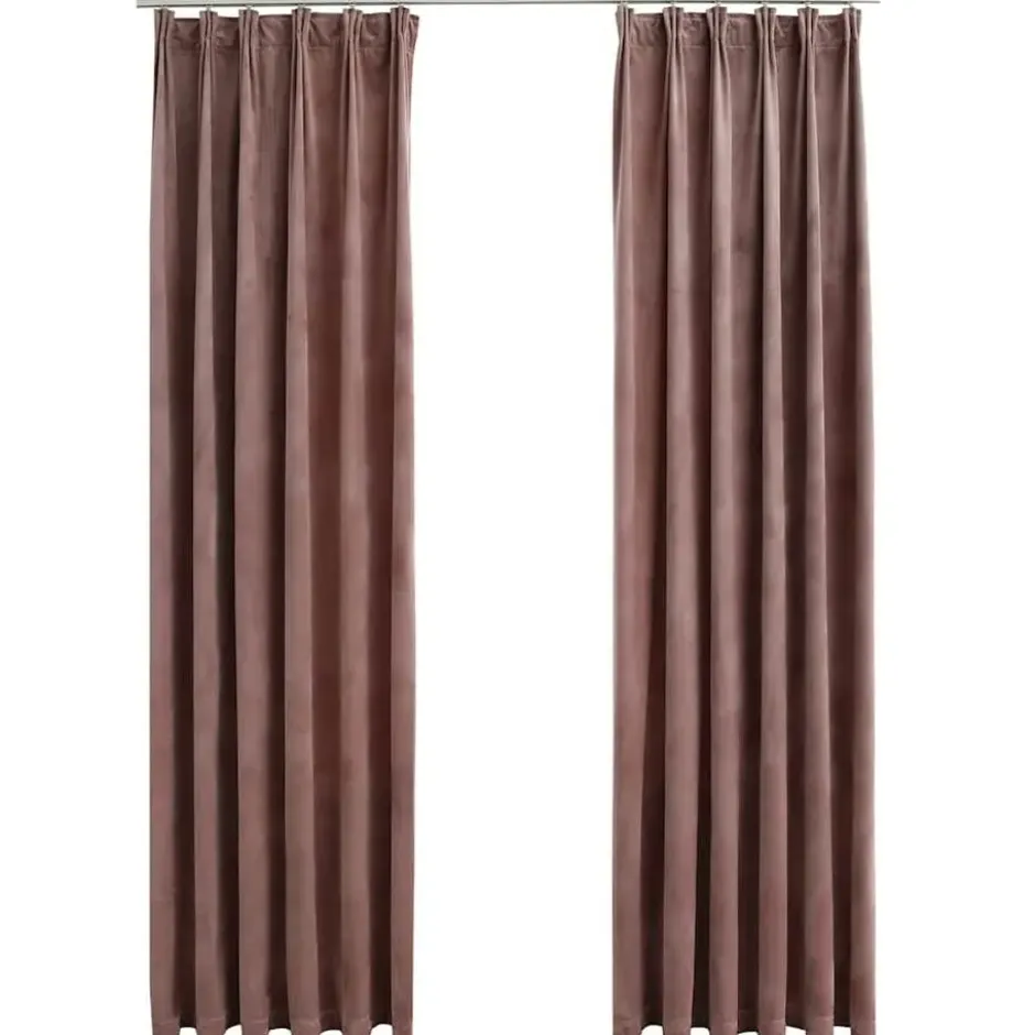 vidaXL - Gordijn - Roze - Fluweel - 140 x 245 cm - 2 stuks