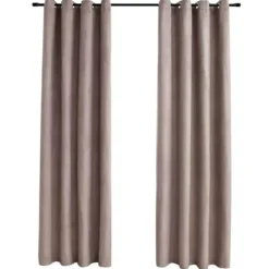 vidaXL - Gordijn - Taupe - Stof