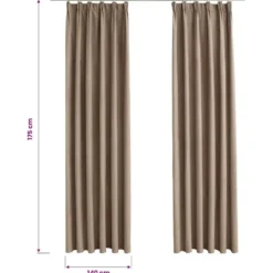 vidaXL - Gordijn - Taupe - Stof - 140 x 175 cm - 2 stuks