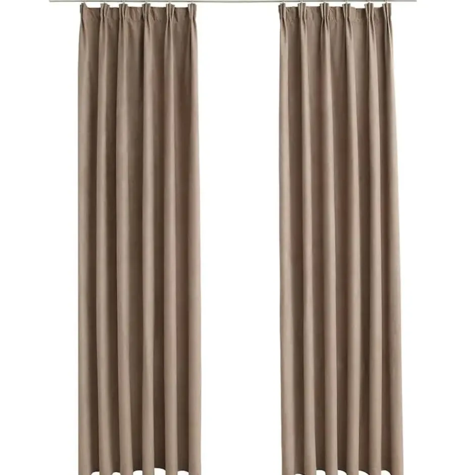 vidaXL - Gordijn - Taupe - Stof - 140 x 175 cm - 2 stuks