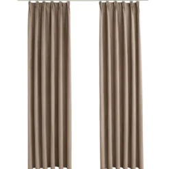 vidaXL - Gordijn - Taupe - Stof - 140 x 225 cm - 2 stuks