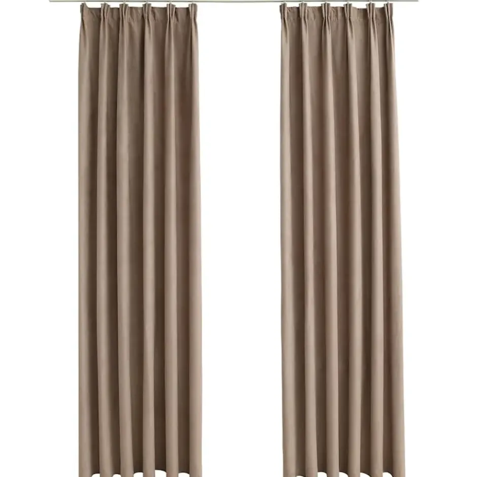 vidaXL - Gordijn - Taupe - Stof - 140 x 225 cm - 2 stuks