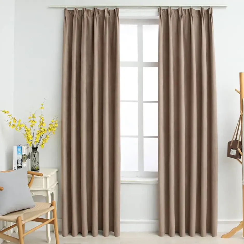 vidaXL - Gordijn - Taupe - Stof - 140 x 225 cm - 2 stuks