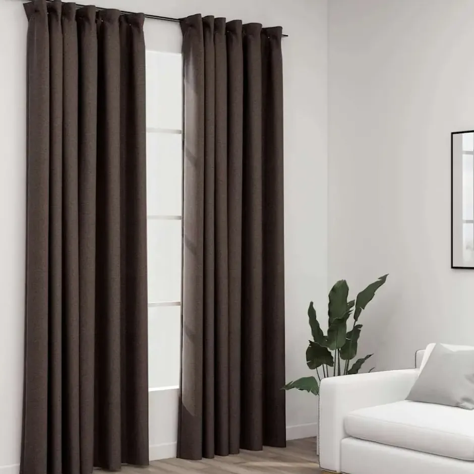 vidaXL - Gordijn - Taupe - Stof - 140 x 245 cm - 2 stuks