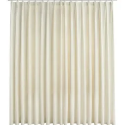 vidaXL - Gordijn verduisterend met haken - Crème - Fluweel - 290 x 245 cm