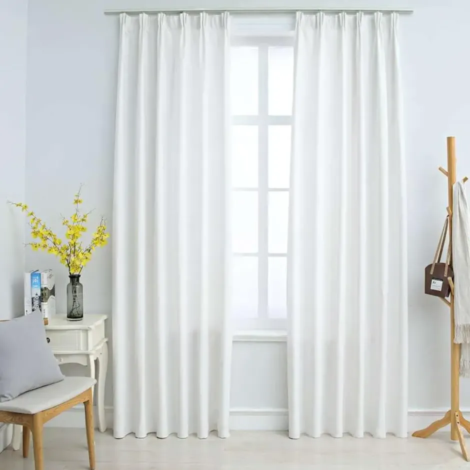 vidaXL - Gordijn - Wit - Stof - 140 x 225 cm - 2 stuks