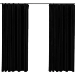 vidaXL - Gordijn - Zwart - Stof - 140 x 175 cm - 2 stuks