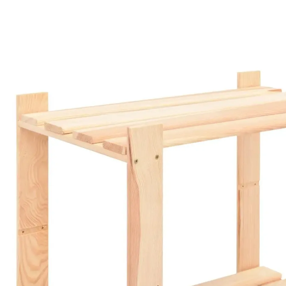 vidaXL - Grenenhouten Opbergrek 5-Laags 250 kg Opbergkast - 3 Stuks