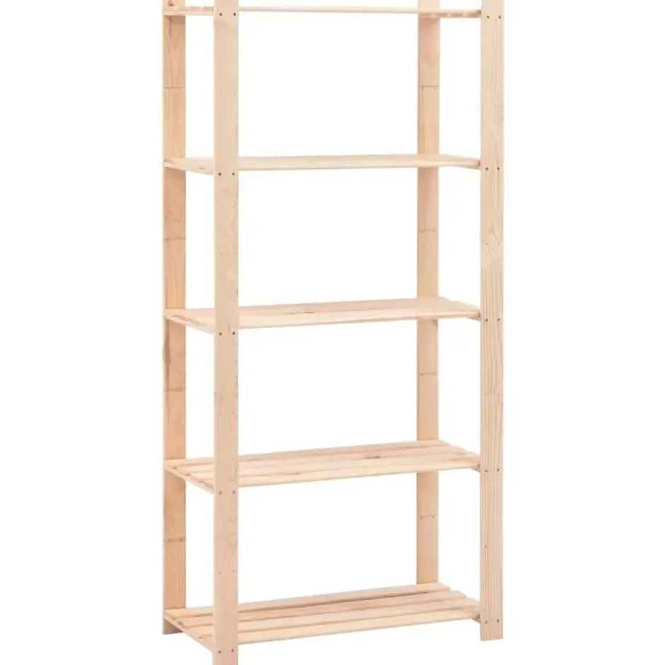 vidaXL - Grenenhouten Opbergrek 5-Laags 250 kg Opbergkast - 3 Stuks