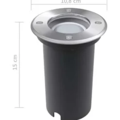 vidaXL - Grondspot - Zilver - Aluminium - 3 stuks