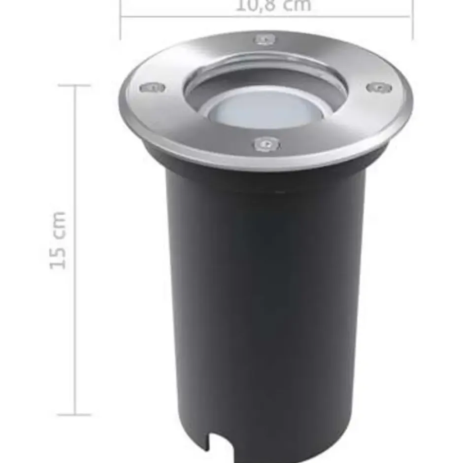 vidaXL - Grondspot - Zilver - Aluminium - 3 stuks
