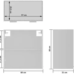 vidaXL - Hangkast Lyon - Wit - Bewerkt hout - 60x31x60 cm