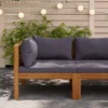 vidaXL - Hoekbank sectioneel - Grijs - Hout - Met kussens