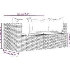 vidaXL - Hoekbank - Zwart - Poly rattan