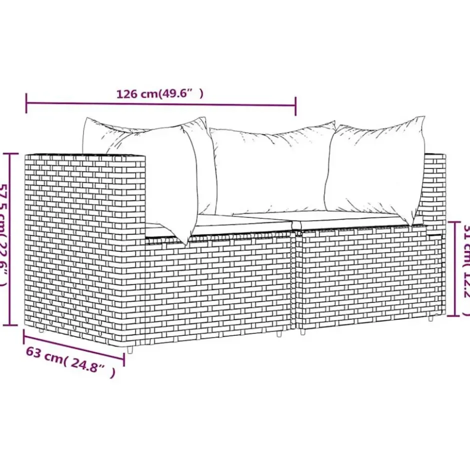 vidaXL - Hoekbank - Zwart - Poly rattan