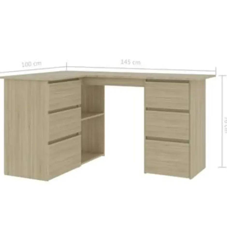 vidaXL - Hoekbureau - Bruin - Bewerkt hout