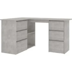 vidaXL - Hoekbureau - Grijs - Bewerkt hout