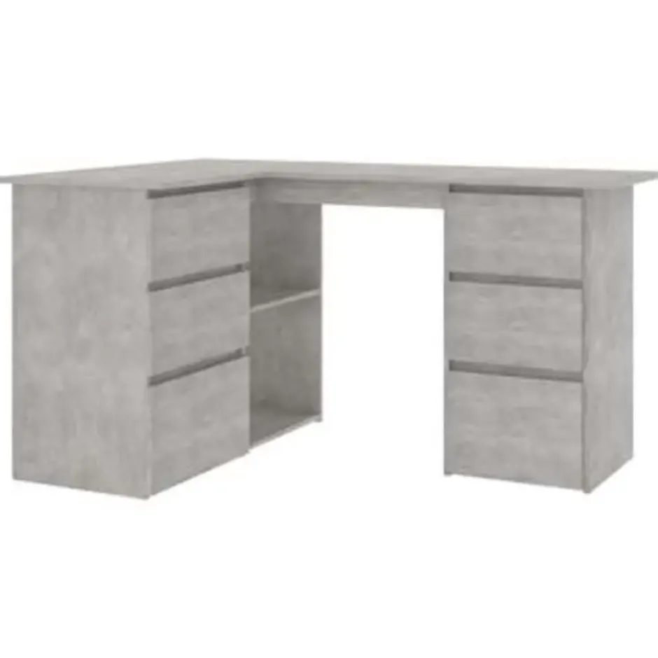 vidaXL - Hoekbureau - Grijs - Bewerkt hout