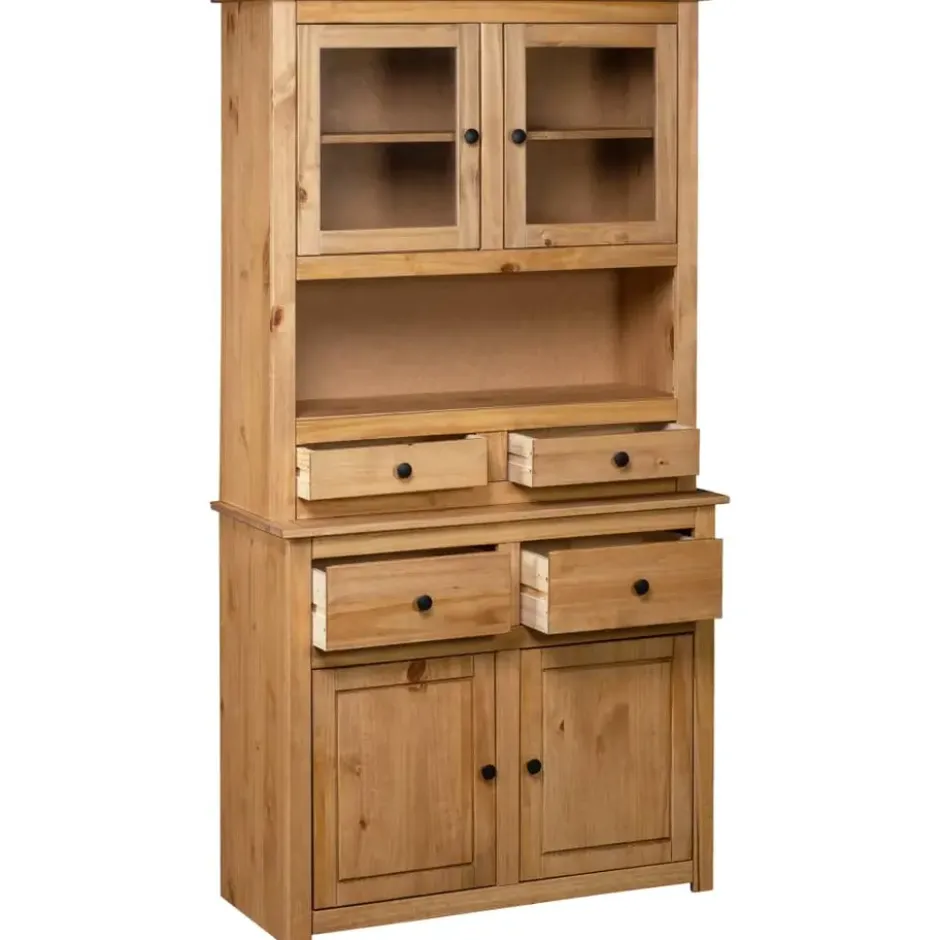 vidaXL - Hoge Kast - Bruin - Grenenhout