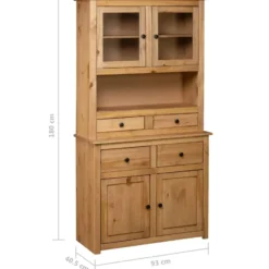 vidaXL - Hoge Kast - Bruin - Grenenhout