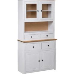 vidaXL - Hoge Kast - Wit - Grenenhout