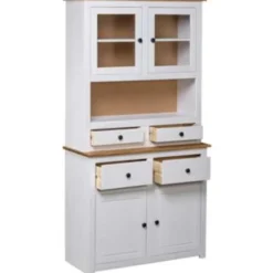 vidaXL - Hoge Kast - Wit - Grenenhout