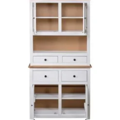 vidaXL - Hoge Kast - Wit - Grenenhout
