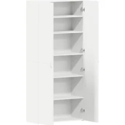vidaXL - Hoge Schoenenkast met 6 planken 12 paar - Wit - 80x35,5x180 cm