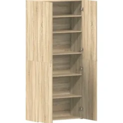 vidaXL - Hoge Schoenenkast met 6 planken 12 paar - Sonoma eiken - 80x35,5x180 cm
